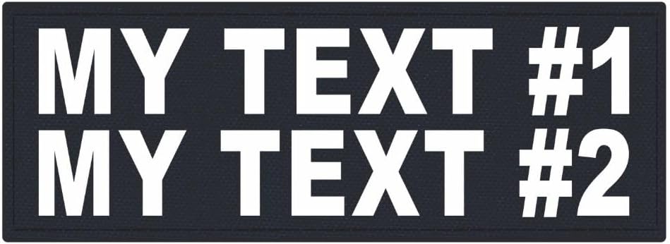11" x 4" Custom Patches - 2 Text Lines, Hook & Loop, Tactical ID Police Patch for Vest, Sheriff, Security, Molle, Military, Duty Bag, K9 Dog Harness, Morale, Reflective Text Avail. (Midnight Navy)