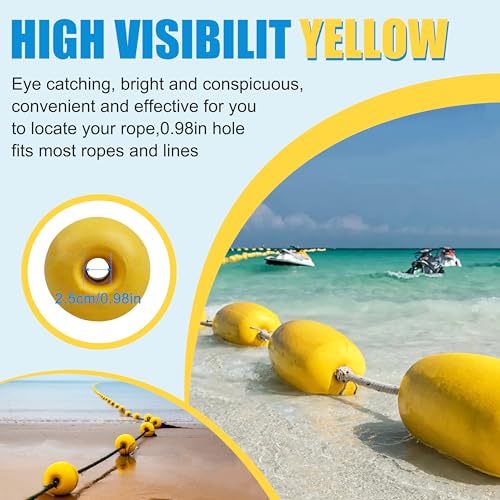 4 Pcs Marine Rope Floats Buoy Marker for Crab Traps & Kayak, 3.94 x 3.94 In Yellow