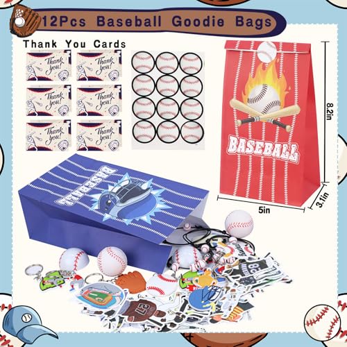 Gifts2U Baseball Party Favors Supplies, 146 Pcs Baseball Themed Goodie Bags Stuffers with Bracelets, Tattoos, Stickers, Mini Ball and Cars Toys, Gifts Bulk for Team Kids Birthday Party