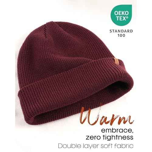 Beanie Hats for Women Men Winter Hats Womens Knitted Slouchy Beanies Cuffed Skull Cap Warm Ski Hat