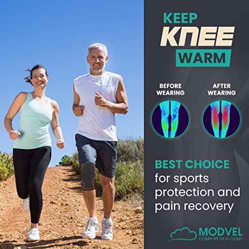 Modvel 2 Pack Knee Brace | Knee Compression Sleeve for Men & Women | Knee Support for Running | Medical Grade Knee Pads for Meniscus Tear, ACL, Arthritis, Joint Pain Relief. (Turquoise, XXL)