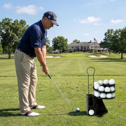 Portable Automatic Golf Ball Dispenser & Tee-Up Machine for Practice