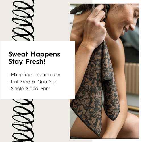 GEOMETRY Gym Towels for Working Out - Double Sided, Super Absorbent Microfiber Sweat Towel, Compact & Quick Dry - Premium Microfiber for Gym - Amanda, 16" x 30", 1 Piece