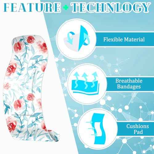Sinmoe 100 Pcs Large Bandages 2 x 4 Inch Latex Free Big Adhesive Flower Wound Care Flexible Fabric Bandages for Care and Protect Wounds