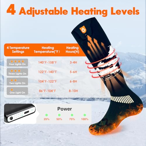 Rechargeable Heated Socks for Men Women Dark Blue 6000mAh App Control Winter Outdoor