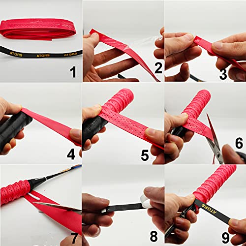 Tennis Grip Tape Absorbent Anti-Slip Overgrip for Racket Handle - Red