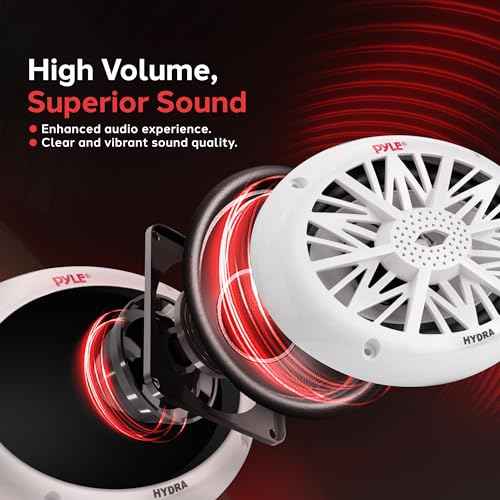 Pyle 6x9 Inch Dual Marine Speakers - 2 Way Waterproof and Weather Resistant Outdoor Audio Stereo Sound System with 260 Watt Power, Poly Carbon Cone and Cloth Surround - 1 Pair - PLMR692