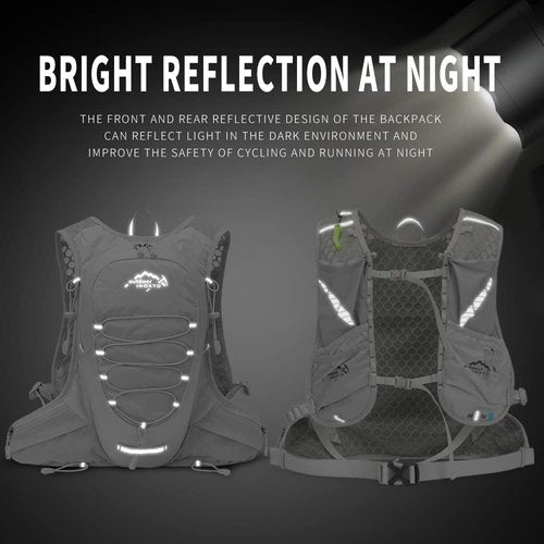 IX INOXTO Running Hydration Vest for Men Women Water Backpack for Running 3L Running Hydration Pack for Trail Running Marathon Race Hiking (Grey)