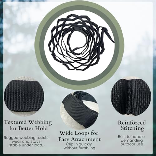 6.6ft Saddle Hunting Daisy Chain Strap with Metal Hooks & G-Hook