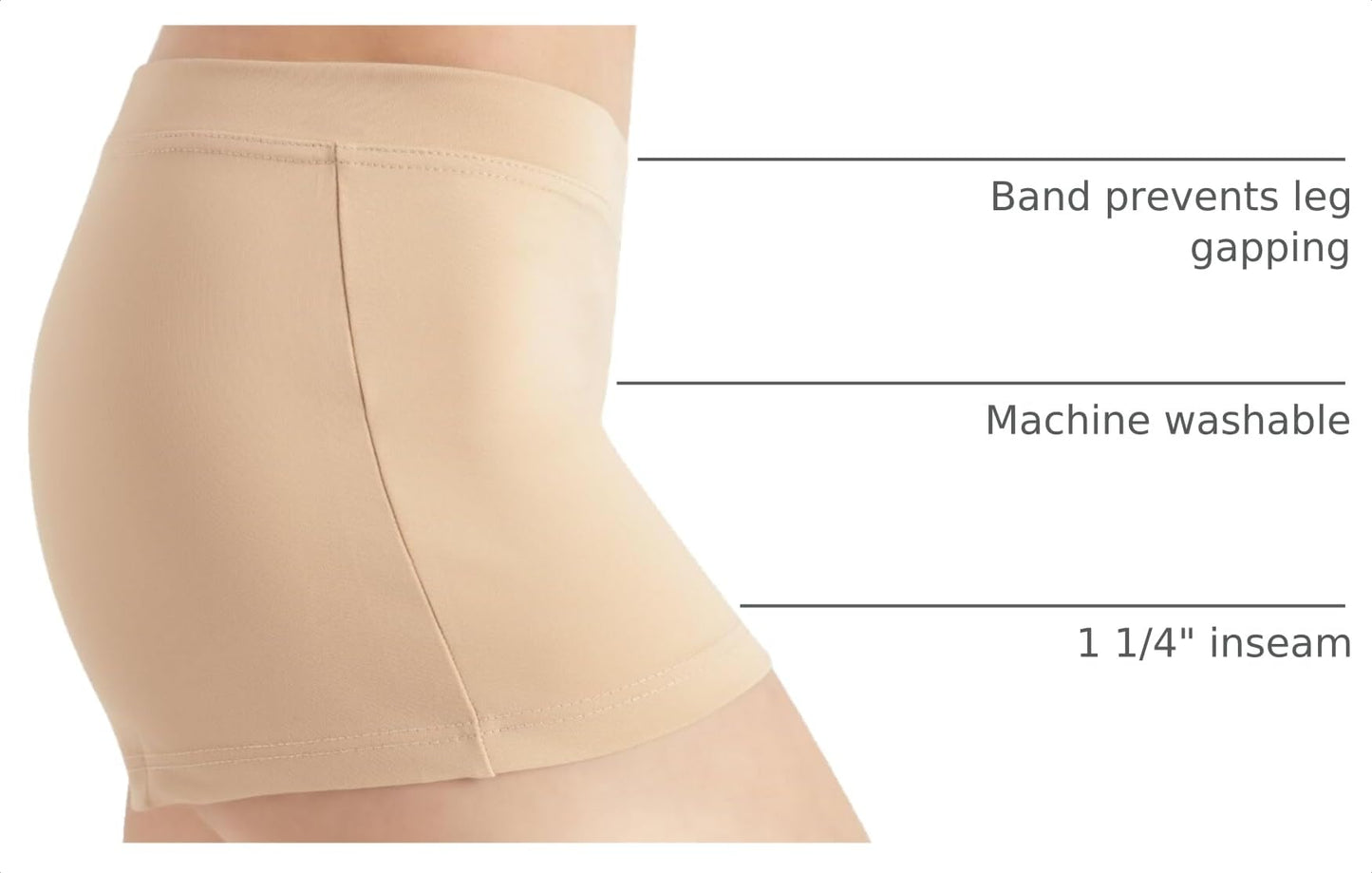 Capezio Womens Boy Cut Low Rise Shorts, Nude, 2X US