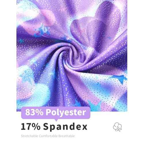 2 Pack Leotard for Girls Gymnastics Sparkly Tumbling Unitards with Shorts Sleeveless One Piece Biketards