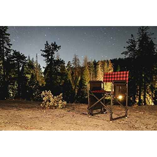 Picnic TIME Outdoor Directors Chair with Side Table, Beach Chair for Adults, Camping Chair with Table