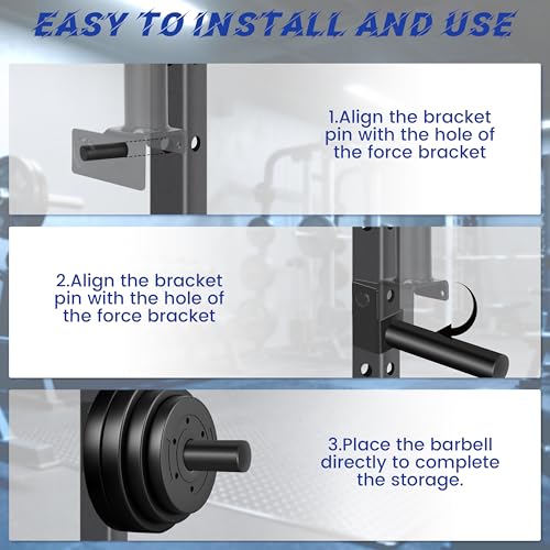 Heavy Duty 3x3 Inch Power Rack & Squat Rack Plate Holder 2 Pack - Fits 2" Plates