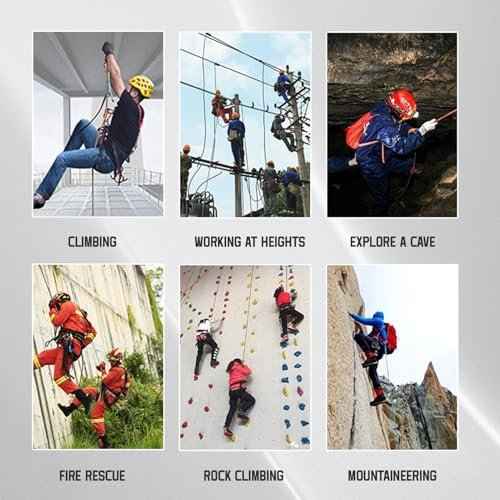 2.6-4.4 FT 16KN Foot Ascender, Adjustable Climbing Ascender Strap Rope Foot Belt Rock Climbing Rappel Rescue for Mountaineering, Rock Climbing, Engineering Protection