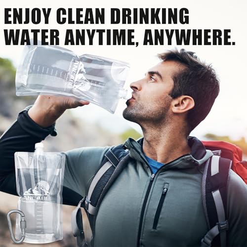 64oz Collapsible Water Bottles 3-Pack - Reusable Foldable Hydration Bottles for Hiking Camping & Travel, BPA-Free