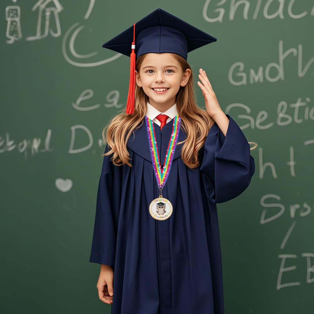 Congrats Kids Graduation Medal, 2 Inch Kindergarten Preschool Graduation Medals for Kids with Rainbow Neck Ribbon for Students Award Medallion Graduation Gifts, Graduation Decorations Class of 2025