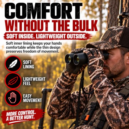 Men's Camo Touchscreen Hunting Gloves - Lightweight, Durable Outdoor Gear