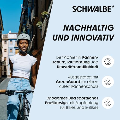 Schwalbe Green Marathon Tire - 26 x 1.50, Clincher, Wire, Black/Reflective, Performance Line, GreenGuard, TwinSkin,