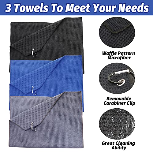 5-in-1 Golf Accessories Kit: 3 Microfiber Towels, Club Brush & Divot Tool