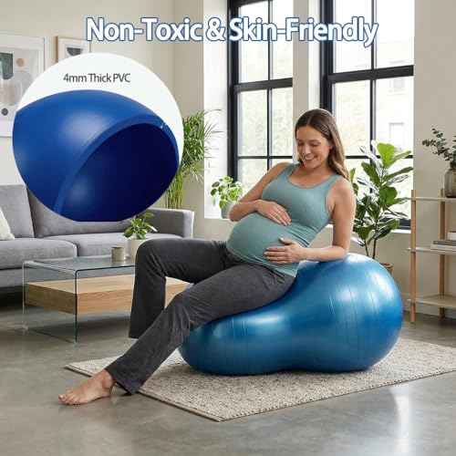 Blue Peanut Exercise Ball for Kids Therapy & Fitness 90x45cm with Pump