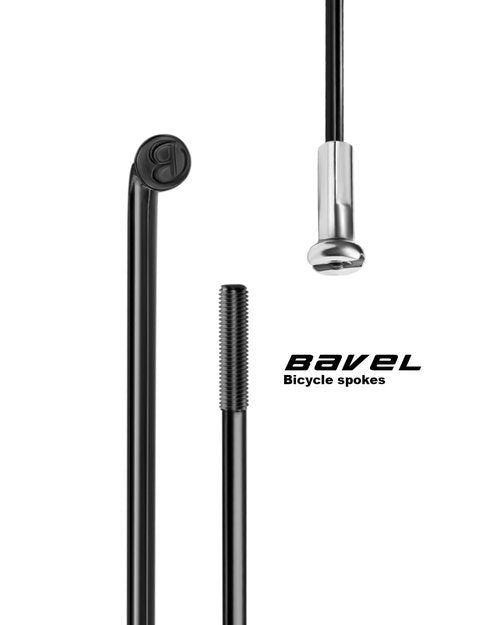BaveL 36 Pcs 14G Black Bicycle Steel Spokes (201 mm-309 mm) with Copper Cap 36pcs,Mountain Bike Spokes,for MTB,Ebike,City Bikes-Replacement/Repair Spoke (Black 229 mm)