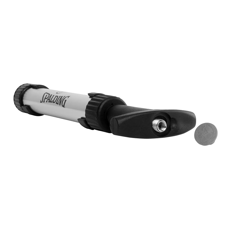 Spalding Dual Action 6" Chrome Ball Pump - Ideal for Basketball, Volleyball, Football, Soccer, Rugby (Includes Needle) - Variation: Dual Action