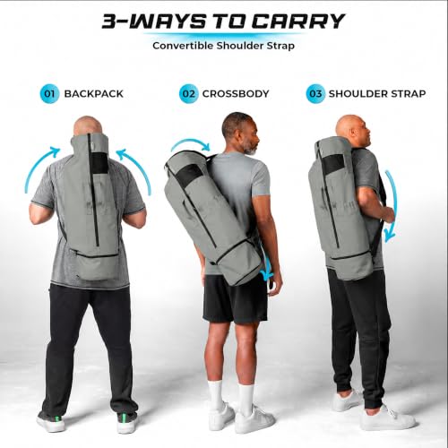 Tactical Green Expandable Yoga Mat Bag with Adjustable Strap - Large