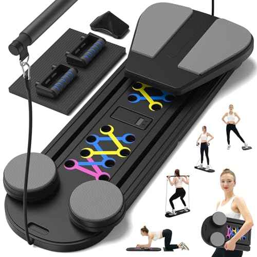 Pilates Board,Foldable Pilates Reformer Sets with Timer,Multifunctional Abdominal Pilates Board for Home Workout Equipment,Portable Ab Board Trainer Pilates Exercise Machine, Pilates Board for Women