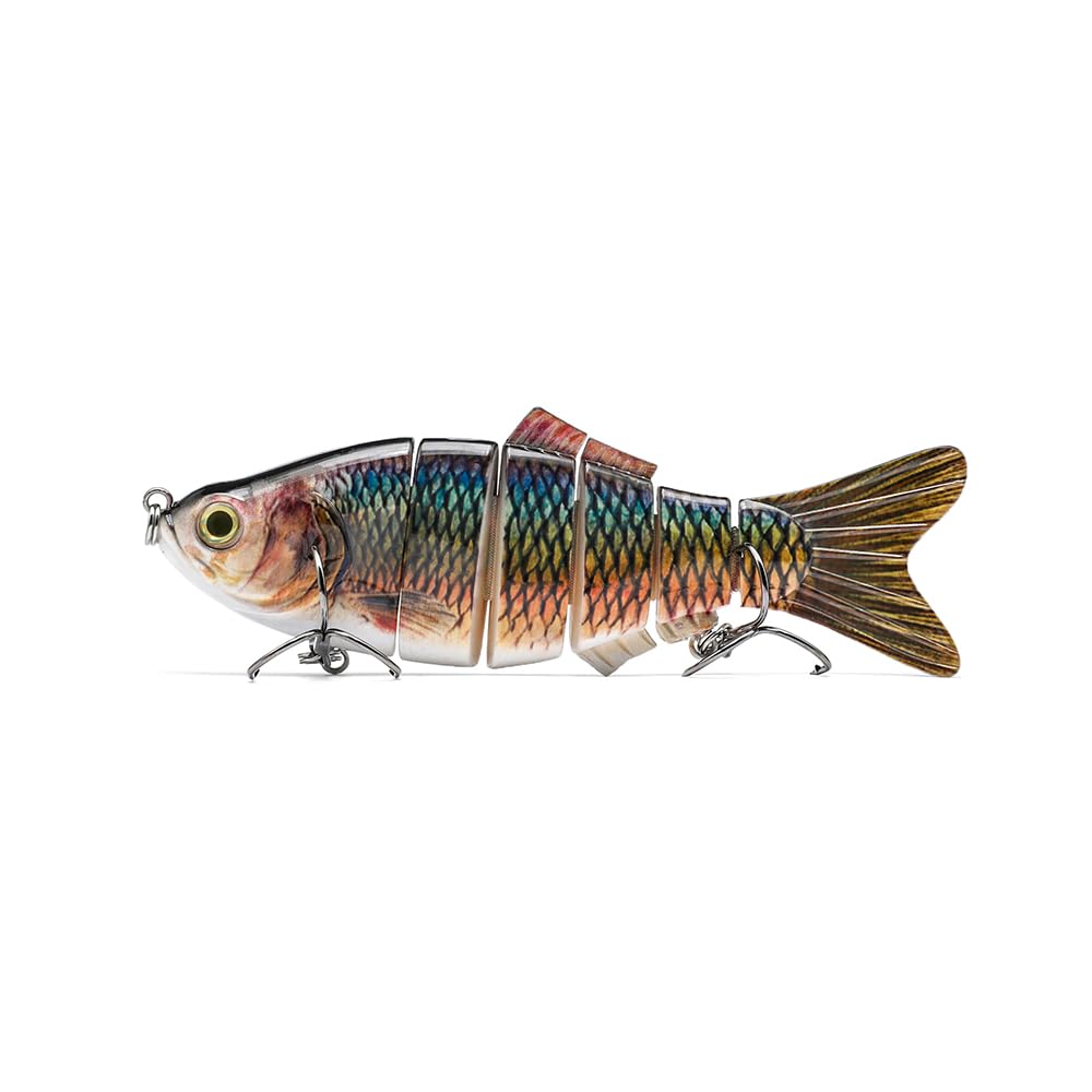 Extra Large Swim Bait Slow Sinking Multi Jointed Fishing Lures Bait,6 Segment Giant Fishing Lures,Crankbaits Swimbaits with Treble Hook