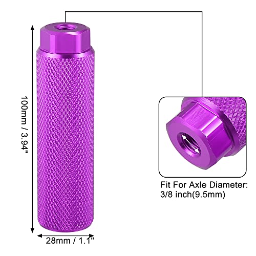 Purple Aluminum Alloy Rear Bike Foot Pegs for BMX MTB & Bicycle - 3/8 Inch Fit