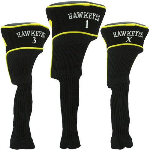 Collegiate Golf Headcovers Set - Iowa Hawkeyes Team Spirit - One Size - Multi Team Colors