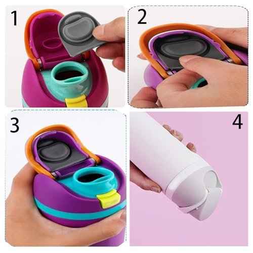 2 Pcs Replacement Stopper Compatible with Owala FreeSip, Rubber Seal Replacement for Owala 19oz 24oz 32oz 40oz Bottle Mouth Cap(Grey)