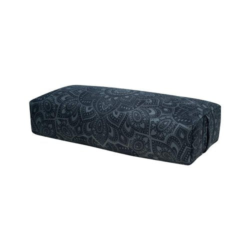 YOGA DESIGN LAB | The Yoga Bolster | Comfortable, Supportive Eco-Friendly Luxury Yoga Cushion | Recycled Plastic Bottle Microfiber | Natural Cotton, Foam Filling (Mandala Charcoal)