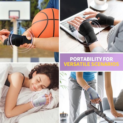 Adjustable Pink Thumb Splint & Wrist Brace for CMC & Carpal Tunnel Support Small/Medium
