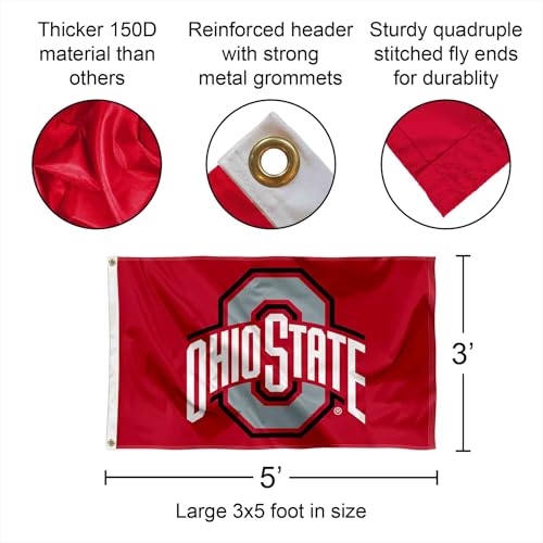Ohio State Buckeyes 3x5 Outdoor Polyester Grommet Banner Flag - College Team Spirit