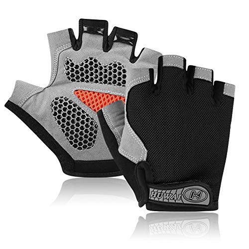 Accmor Half Finger Cycling Gloves Black Large Men Women Bike Gloves Shock Absorbing
