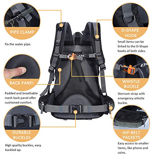 Waterproof Hiking Backpack 40L Daypack for Men Women Diamond Candy