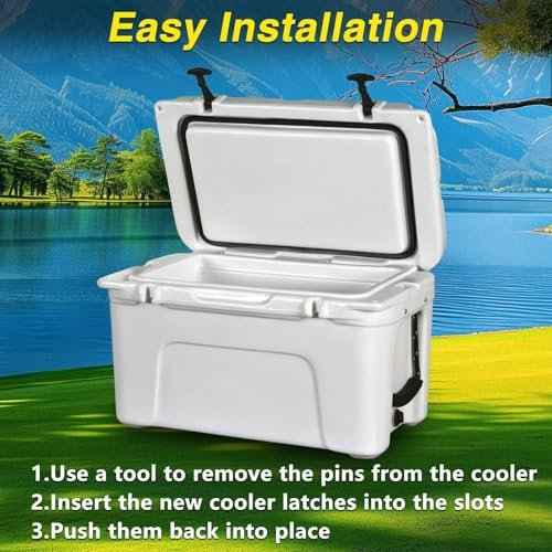 2 Pack Lid Latches Replacements Hard Cooler Handle Grips Silicone Rubber Compatible with Yeti RTIC and More Coolers