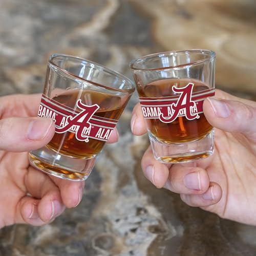 Alabama Crimson Tide Shot Glass 1.7oz - NCAA Team Barware for Game Day & Home Bars