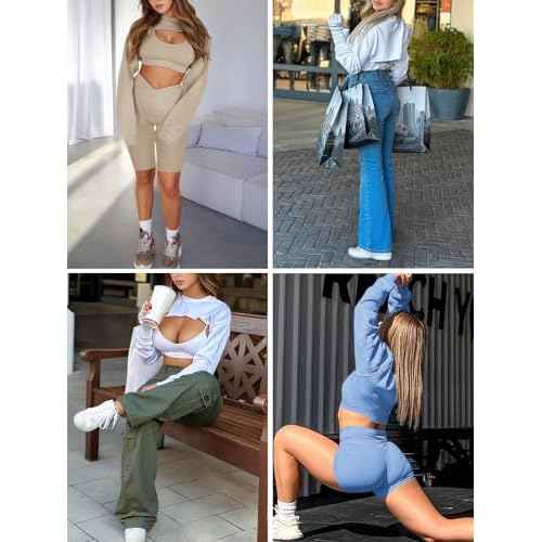 Yousify Womens Cropped Sweatshirt Shrugs Long Sleeve Workout Gym Cover Ups Bolero Shrug Y2k Super Crop Tops