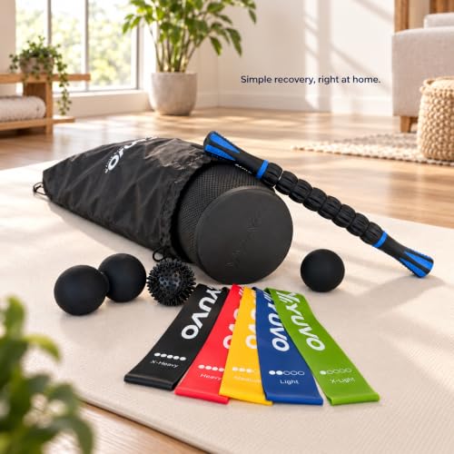 6-in-1 Foam Roller Set - 18 Inch High Density Trigger Point Back Massage