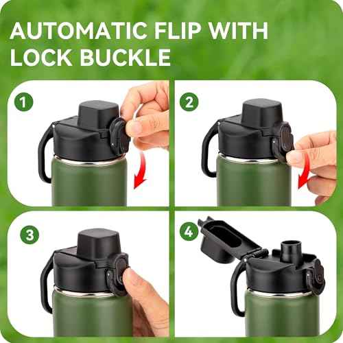 Snowfall Auto Flip Lid for Hydro Flask 12-64 oz Wide Mouth, Spout Lid for Simple Modern, Iron Flask, Takeya Wide Mouth Water Bottle