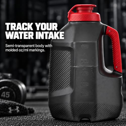 Under Armour 1-Gallon Sports Water Bottle - Large Durable Gym Jug Black/Black