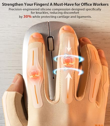 Compression Arthritis Gloves for Women Men, Skin, Medium