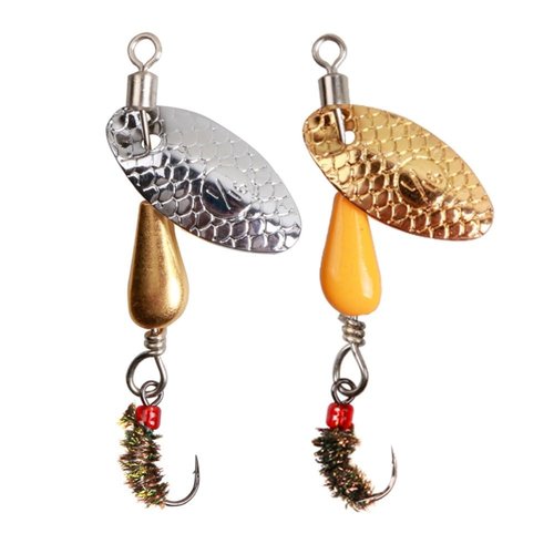 Trout Spinners, Fly Trout Fishing Lures for Bass Salmon Pike, Fishing Spinner Kit Smallmouth Bass Lures with Brass Spinner for Lake River Fishing (Style A-0.1oz/5PCS)