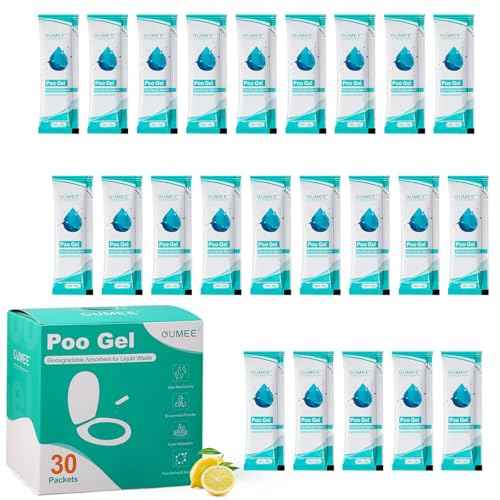 OUMEE 50 Pack Poo Gel for Portable Toilet, Camping Toilet Powder, Eco Absorbent Gel, Portable Urine Packets for Outdoor Camping Recreation Supplies (50)
