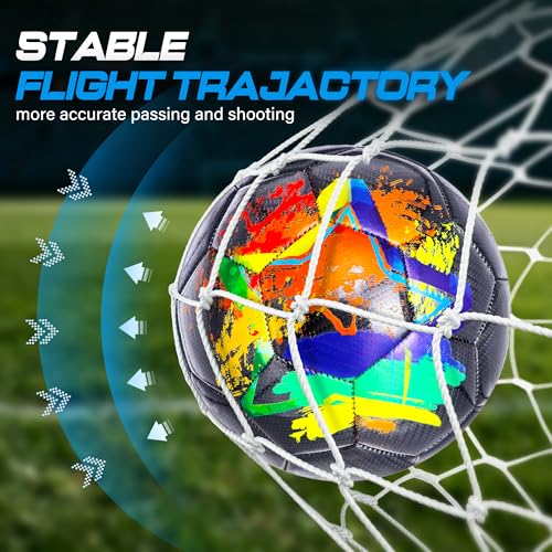 Size 4 Soccer Ball Black Splash-Ink Durable Youth Soccer Ball