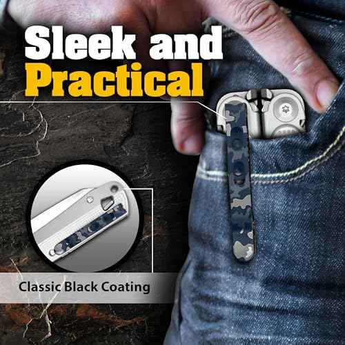 Donk! Pocket Clip for all Leatherman Free Series Multitools | P2, P4, T2, T4, K2, K4 | Titanium TC4 - Black | Titanium Screws | 5 Custom Designs - Camo Dark