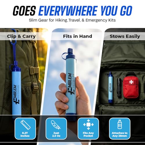 Portable Water Filter Straw 2-Pack for Camping & Emergency Preparedness - Variation 2