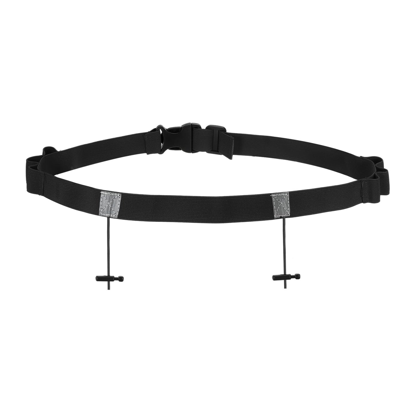 PATIKIL Triathlon Belt Bib Holder, Elastic Marathon Race Number Belt Marathon Running Race Belt with 6 Gel Loops for Marathon Racing Cycling, Black
